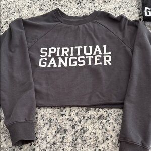 Spiritual Gangster Charcoal Gray Crew Neck Sweater